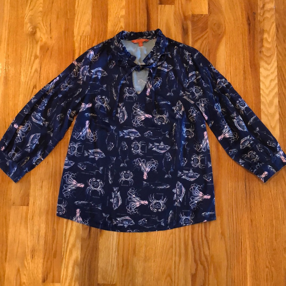 ModCloth 🐙 SeaLife aquatic blouse size small